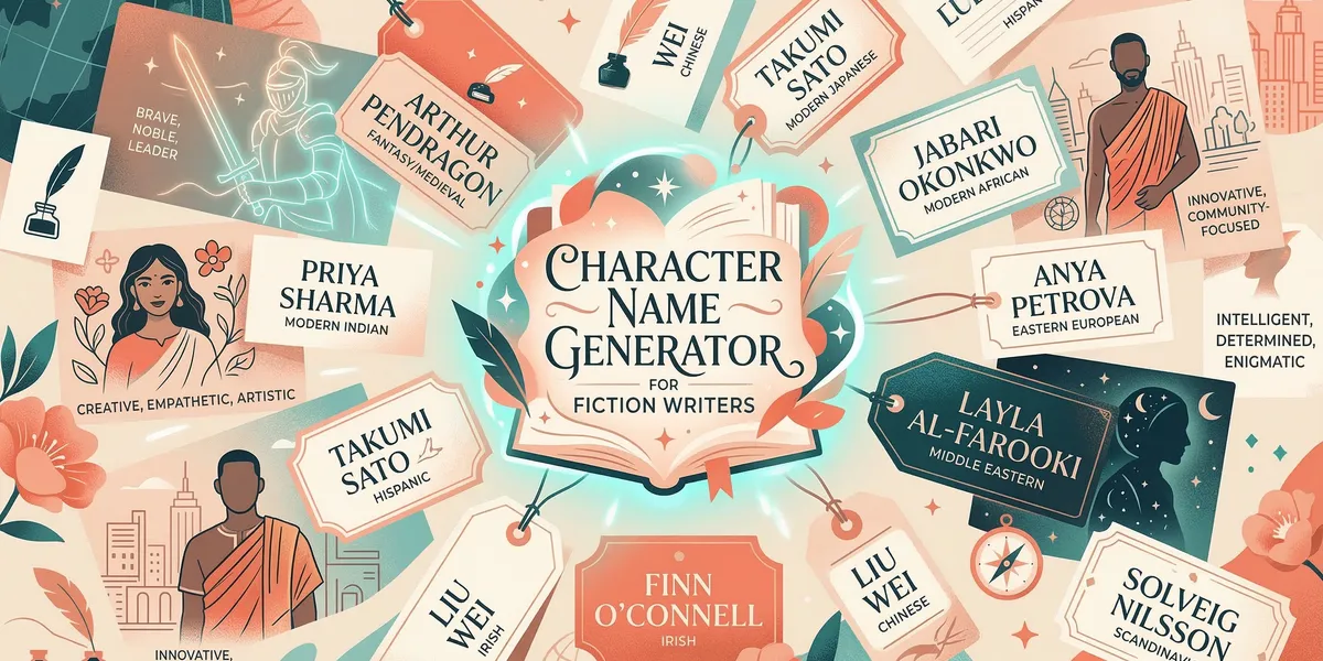 Character Name Generator: 400+ Names for Fiction Writers